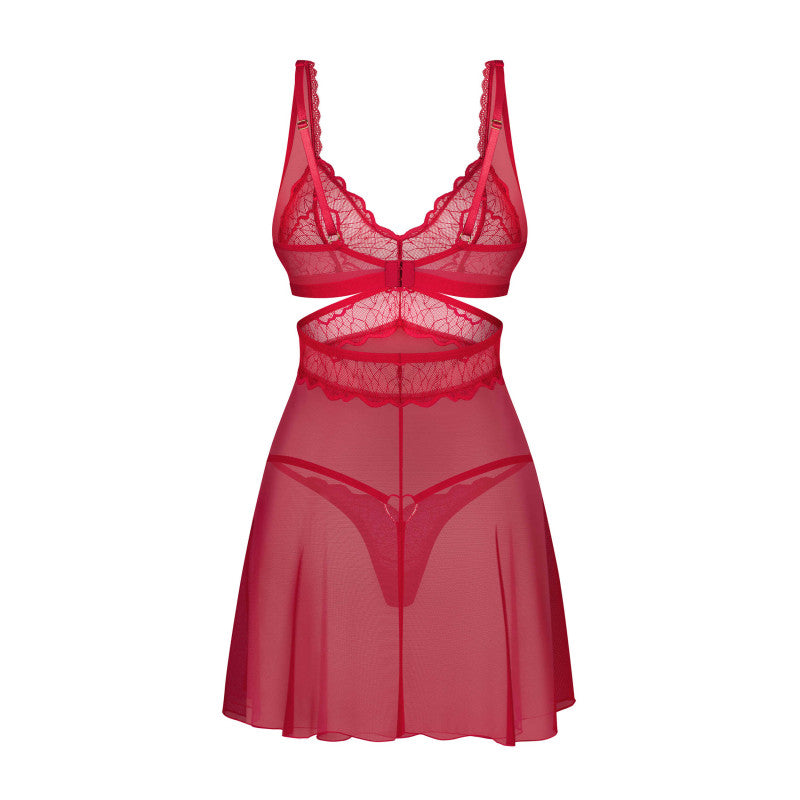 Cupide Desir babydoll and thong - Red