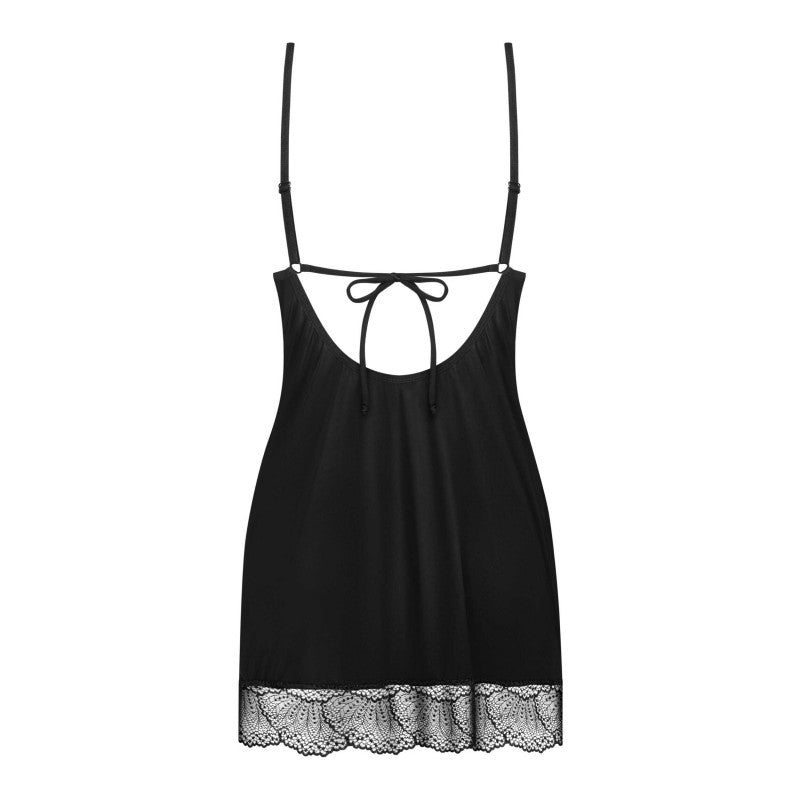 Lobellis chemise and thong - Black