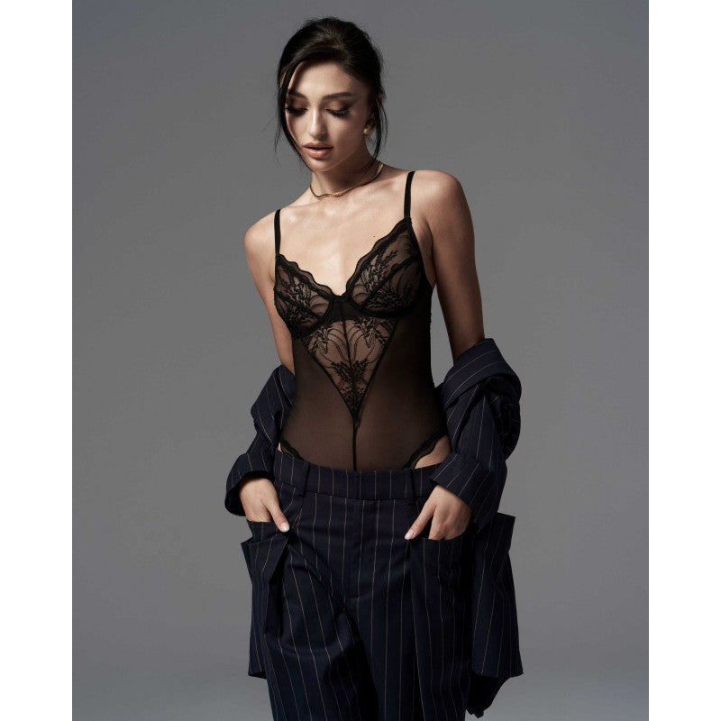 Perisia crotchless teddy - Black