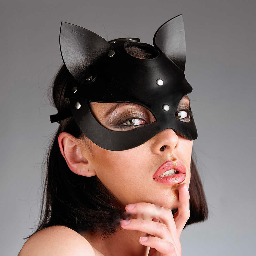 Catwoman Black Leather Mask