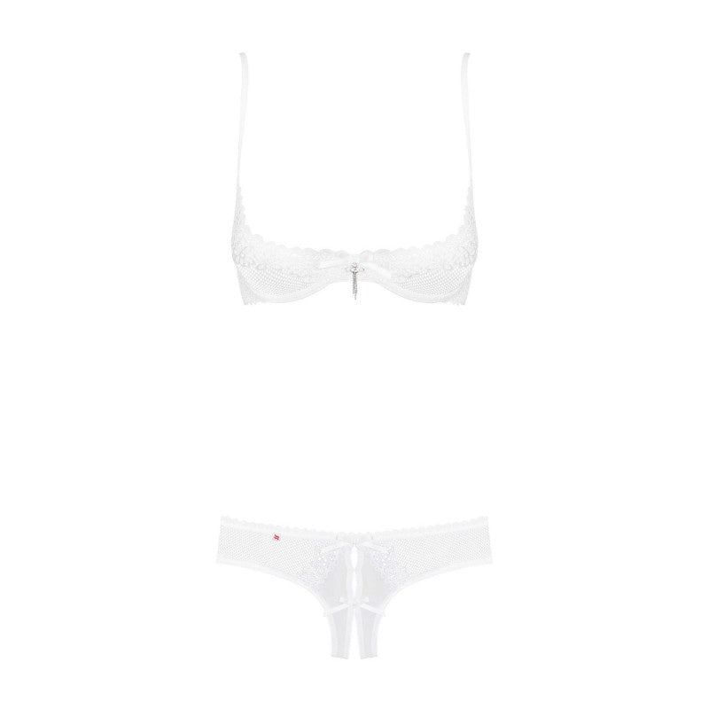 Alabastra crotchless and cupless 2 pcs Set - White
