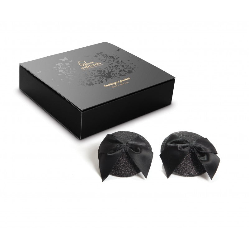 Burlesque Nipples satin bow - Black
