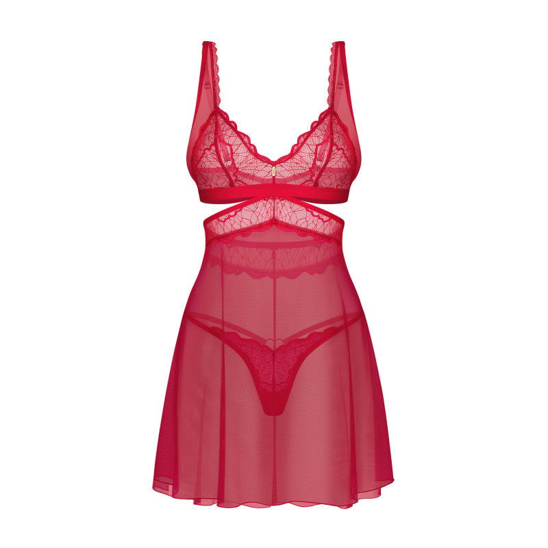 Cupide Desir babydoll and thong - Red