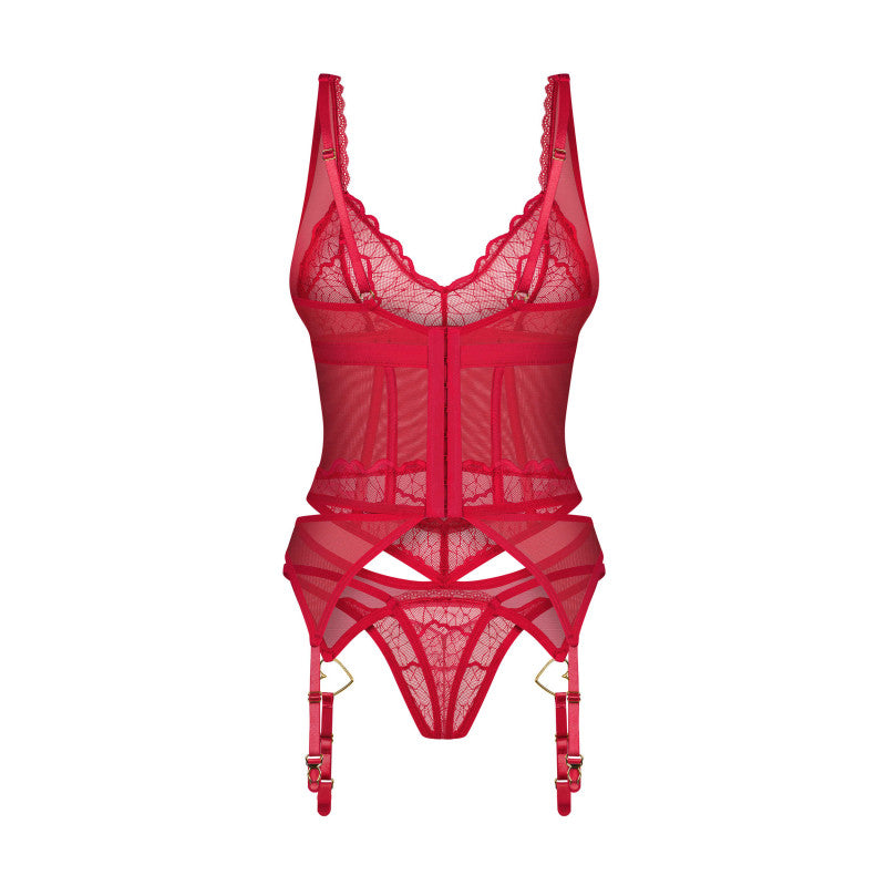 Corset et string Cupide désire - Rouge