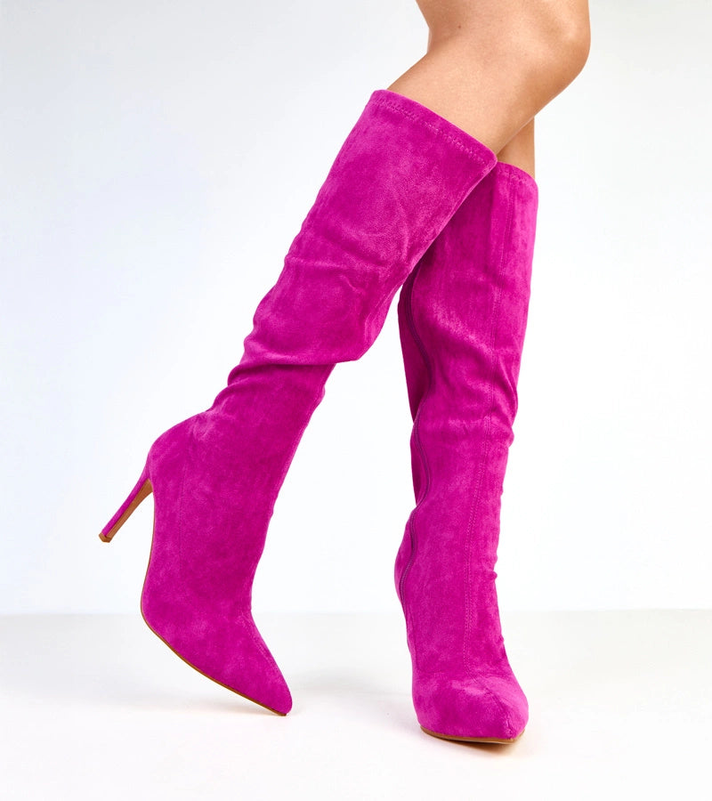 Brooke purple over-the-knee stiletto boots