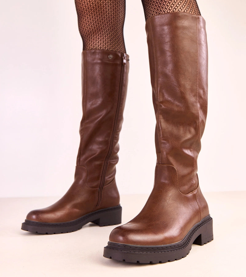 Elane brown boots with removable upper