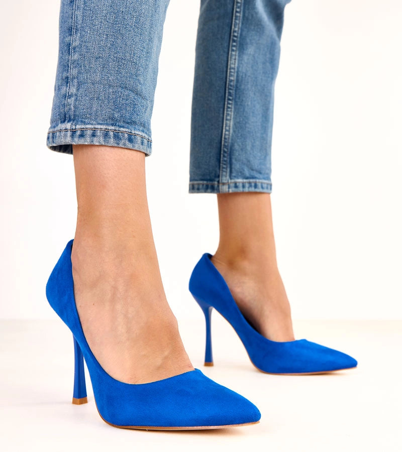 Blue eco-suede Alexa needles