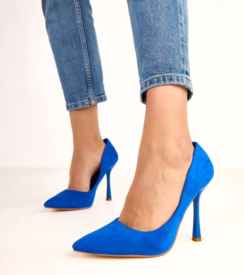 Blue eco-suede Alexa needles