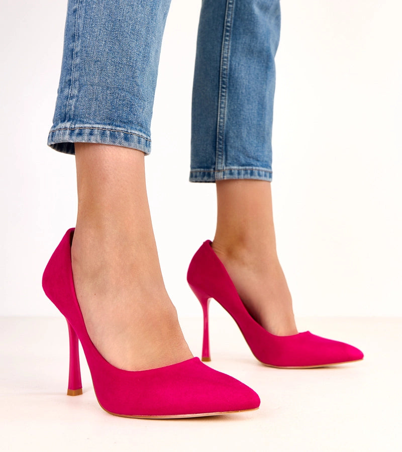 Pink eco-suede pumps Leslie