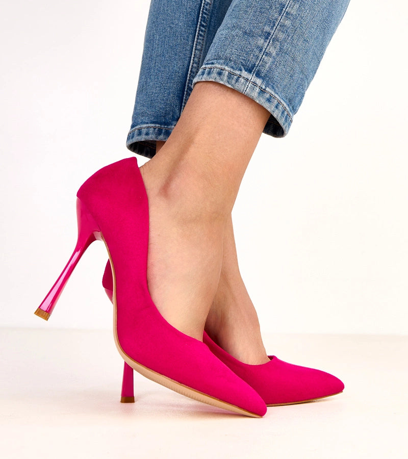 Pink eco-suede pumps Leslie