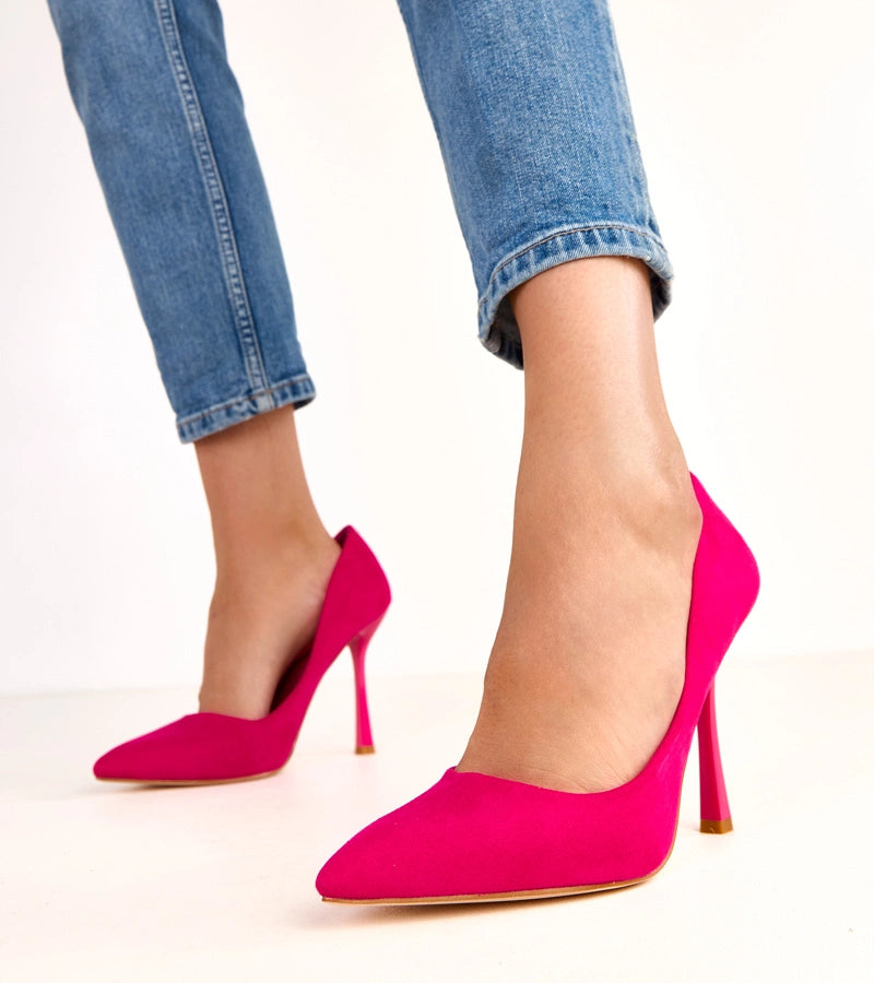 Pink eco-suede pumps Leslie