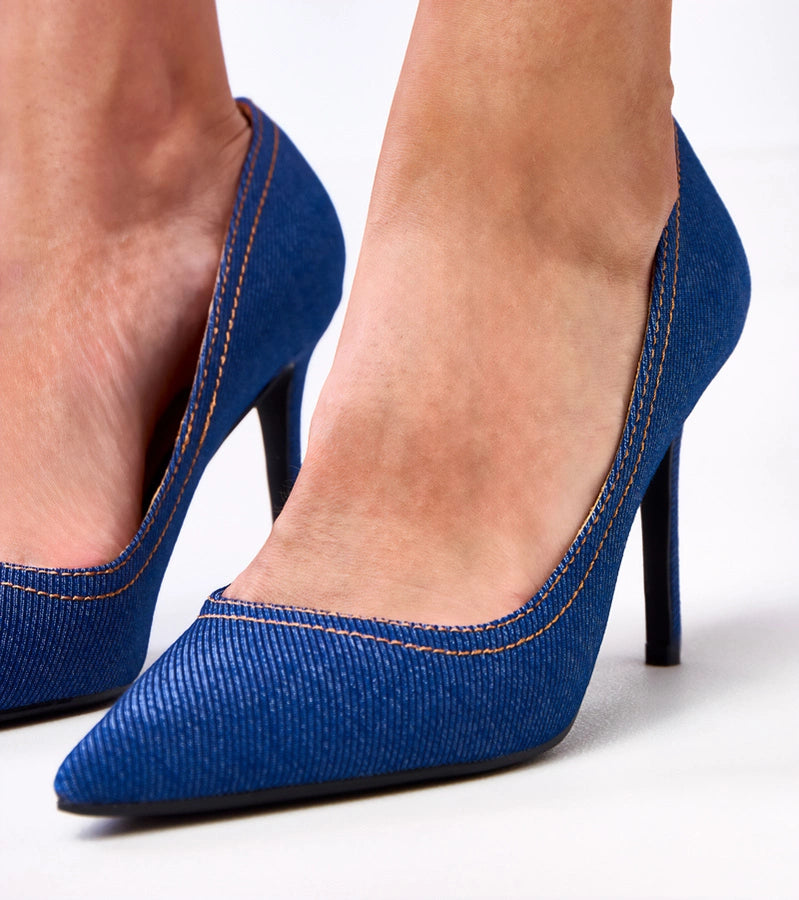 Rina dark blue denim pumps