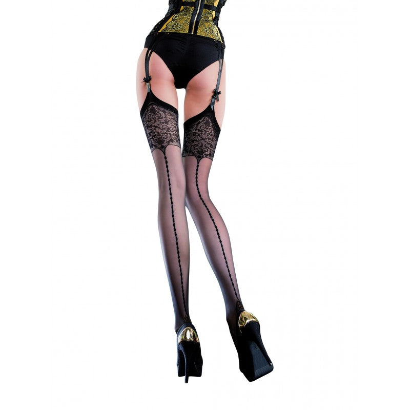 Edvige Stockings - Black and Red