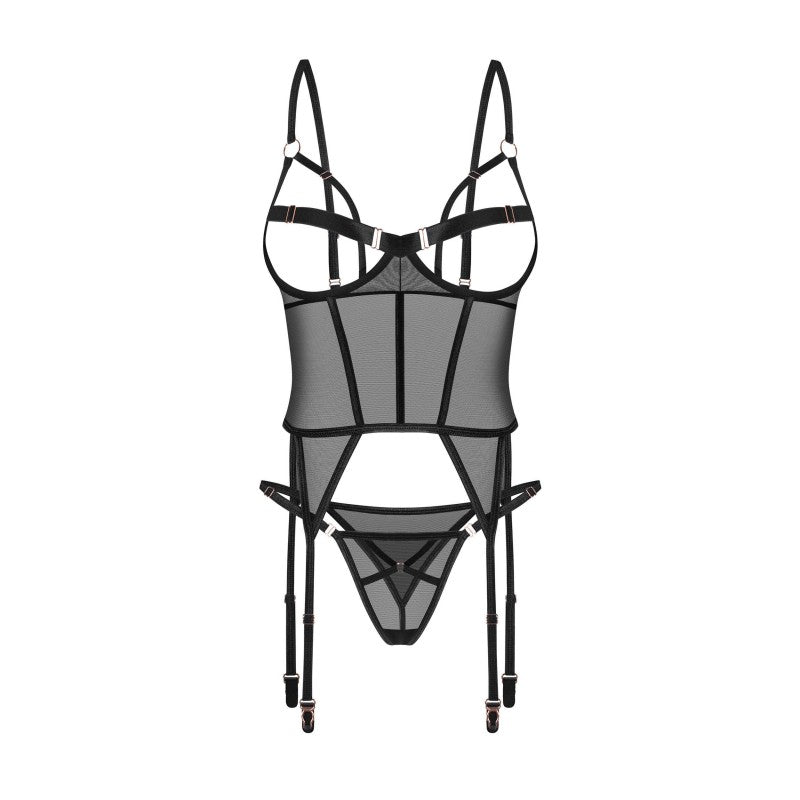 Euridia corset and thong - Black