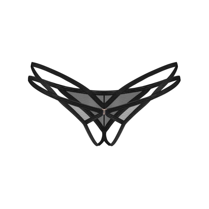 Euridia crotchless thong - Black