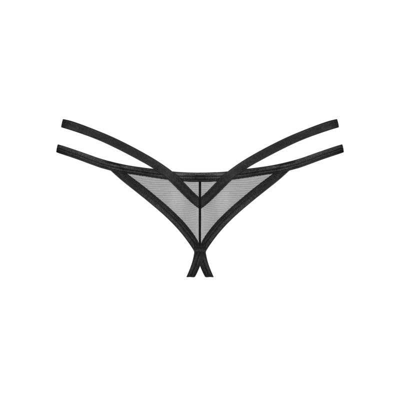 Euridia crotchless thong - Black