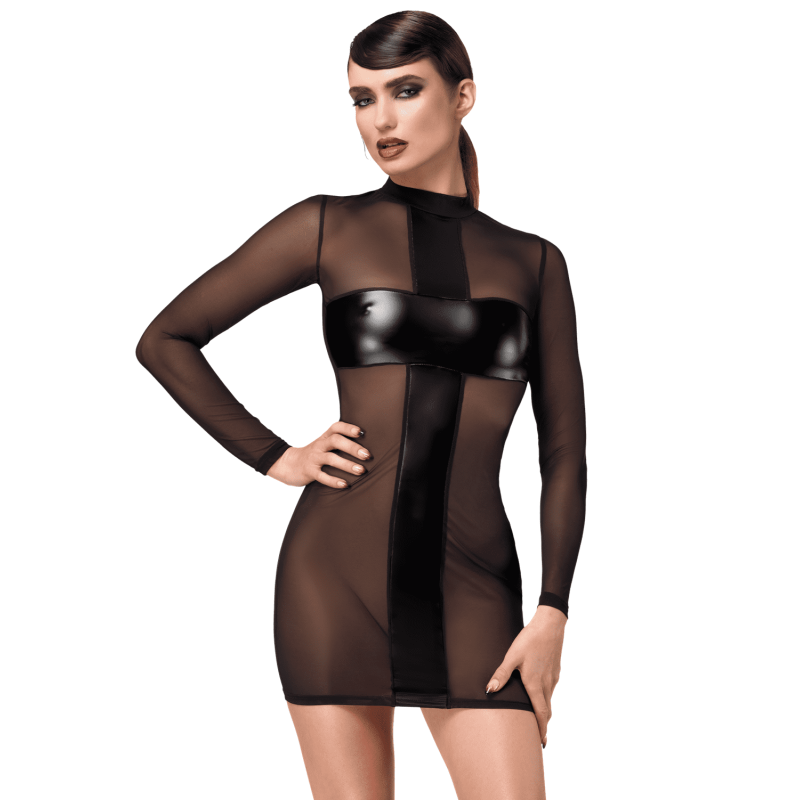 F369 Crossfire Mesh and Wetlook Mini dress