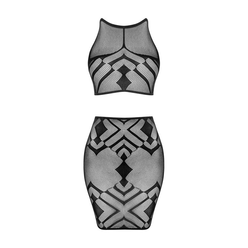 K101 Top and skirt - Black