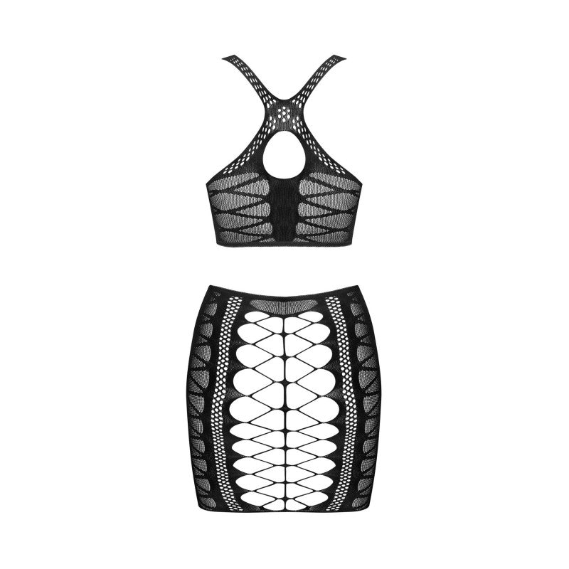 K102 top and skirt Set - Black