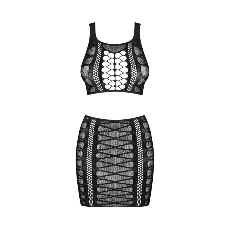 K102 top and skirt Set - Black