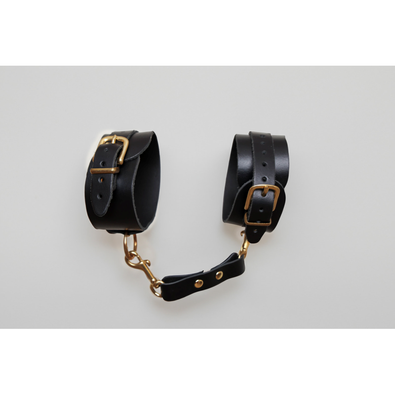 Leather Handcuffs Rings Collection BLACK & GOLD