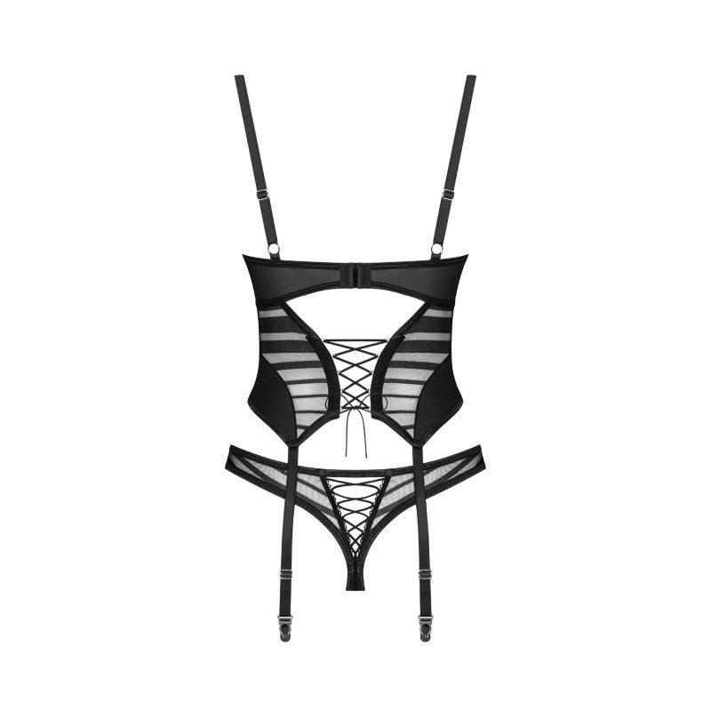 Lune Bellis corset and thong - Black