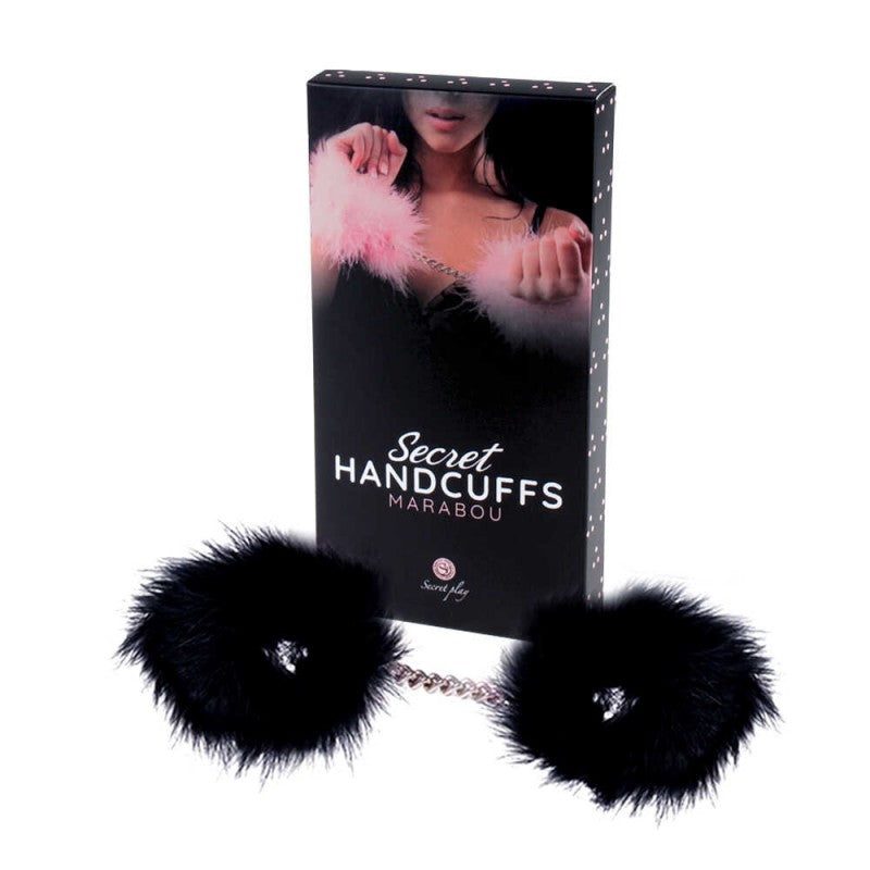 Marabou cuffs secret play - Black