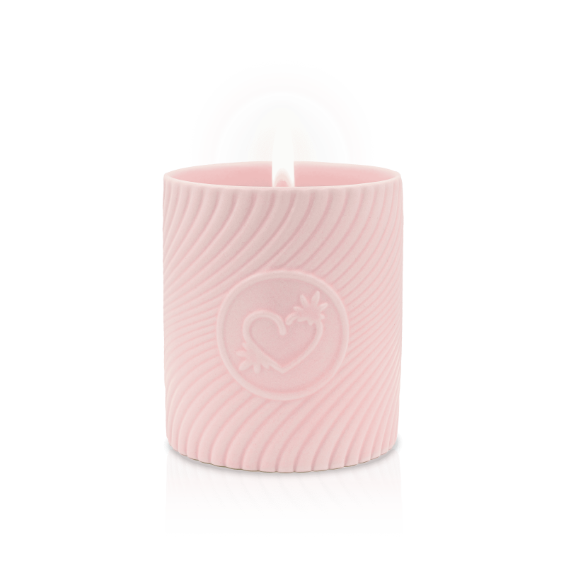Pink massage candle 220 ml - Strawberries and champagne