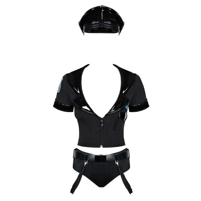Policewoman 6 pieces Costume - Black