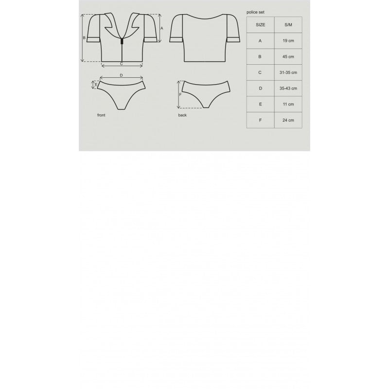 Policewoman 6 pieces Costume - Black