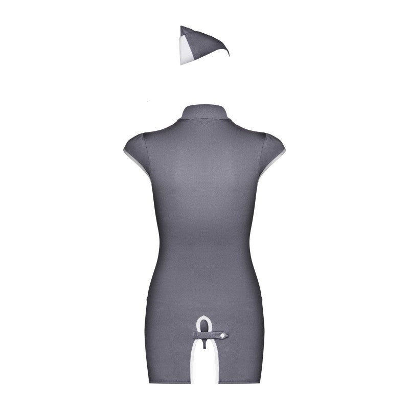 Stewardess 3 pcs Costume - Grey