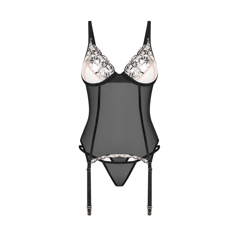 Vila Blanes corset and thong - Black