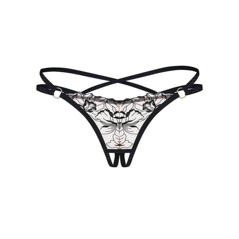 Vila Blanes crotchless thong - Black